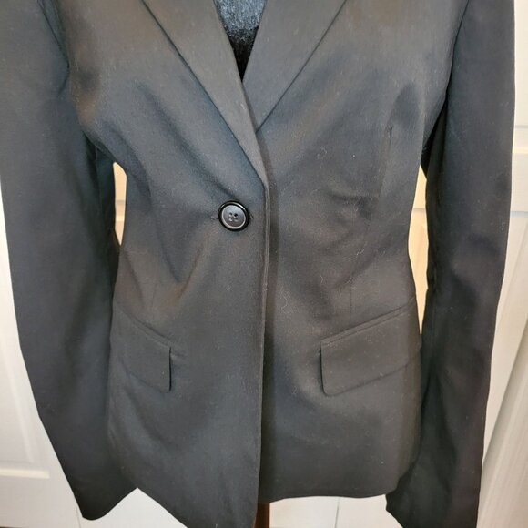 Black Single Button Fitted Blazer Old Navy M Classic Old Money Office Tailored - Picture 4 of 8